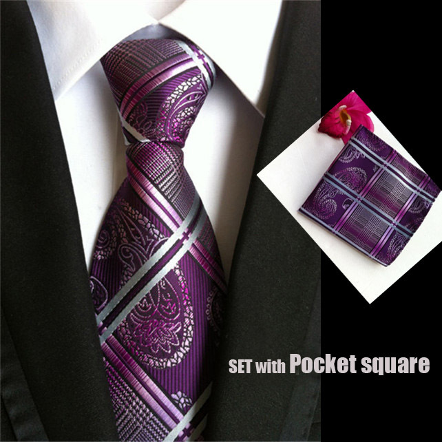 짠 넥타이 8cm 공식 넥타이 우아한 보라색 체크 무늬 gravataclassic 페이즐리 2015 럭셔리/2015 Luxury Woven tie 8cm formal necktie elegant purple plaids gravataclassic paisley